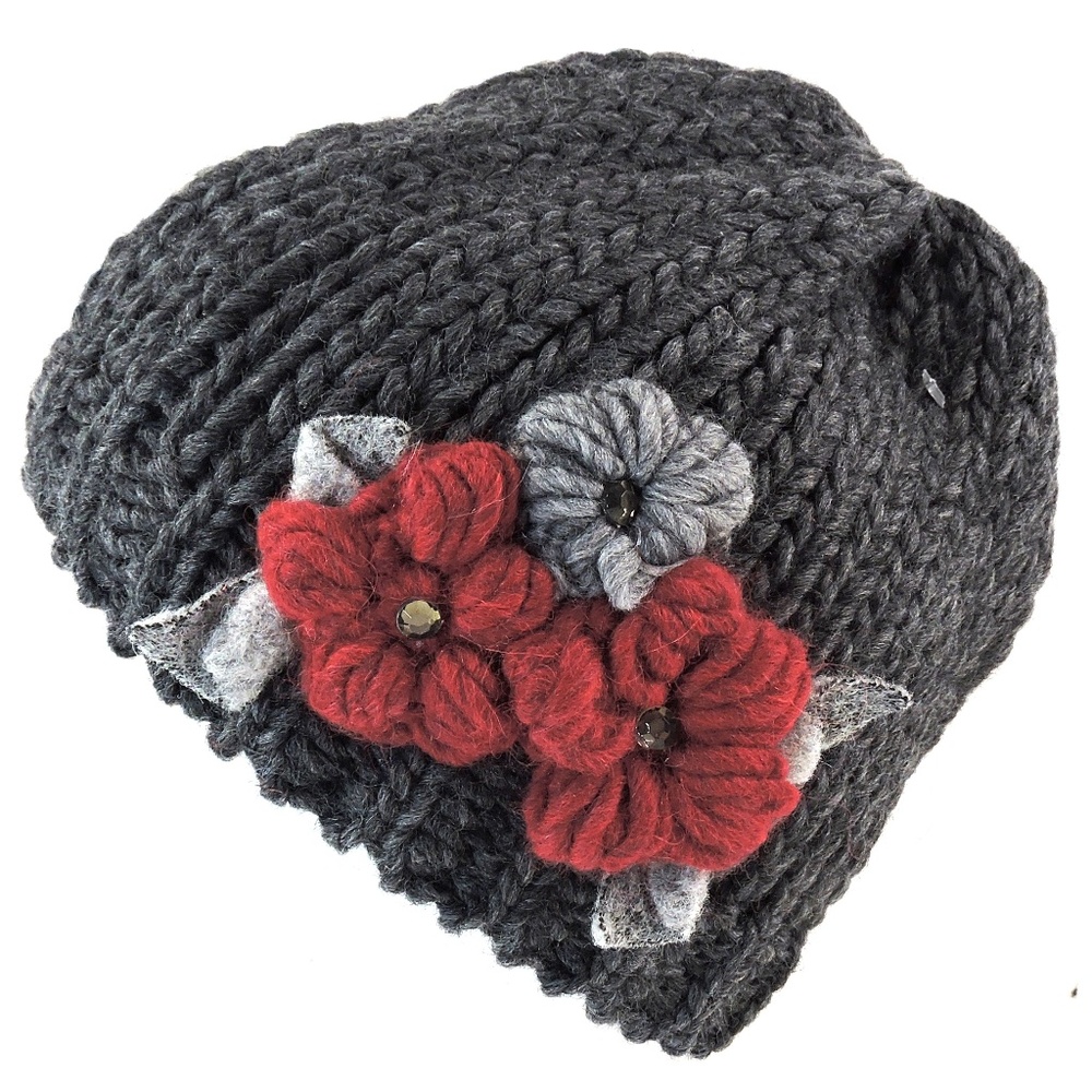 GELSO BIANCO 🇮🇹 WOMEN'S DARK GREY WOOL/ALPACA WINTER COMFORT HAT